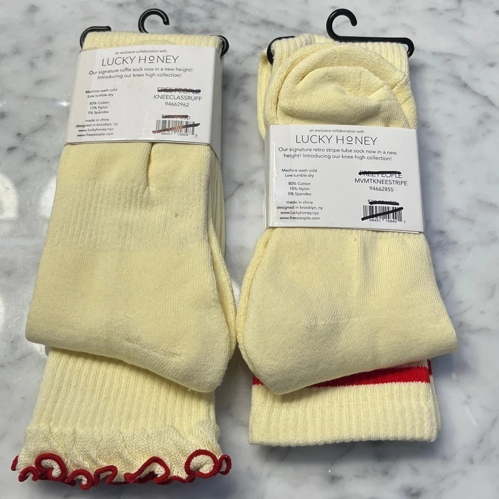 Free People Knee High Socks, 2 Different Pairs, NWT
